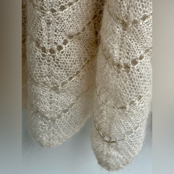 Kid Mohair & Silk Handcrafted Openwork knit dress, lining, size S-M - Picture 6 of 8